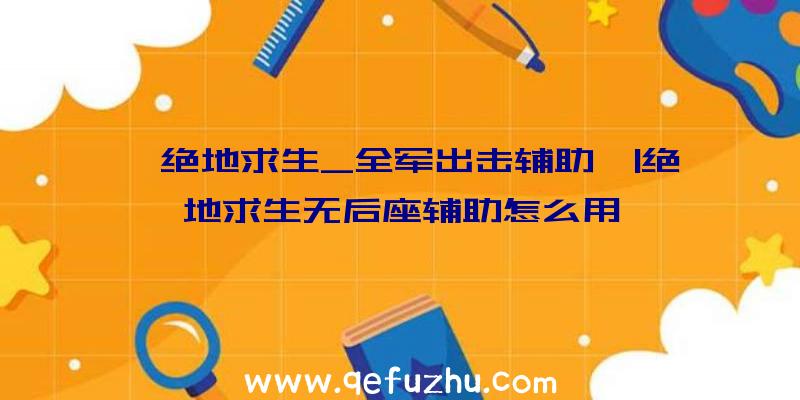 「绝地求生_全军出击辅助」|绝地求生无后座辅助怎么用